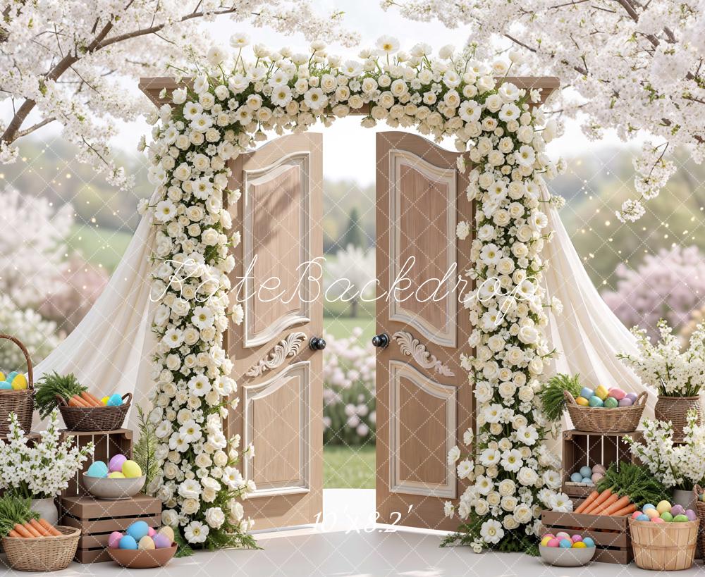 Kate Easter Bunny Garland Wooden Doors Backdrop Designed by Mini MakeBelieve - Image 6