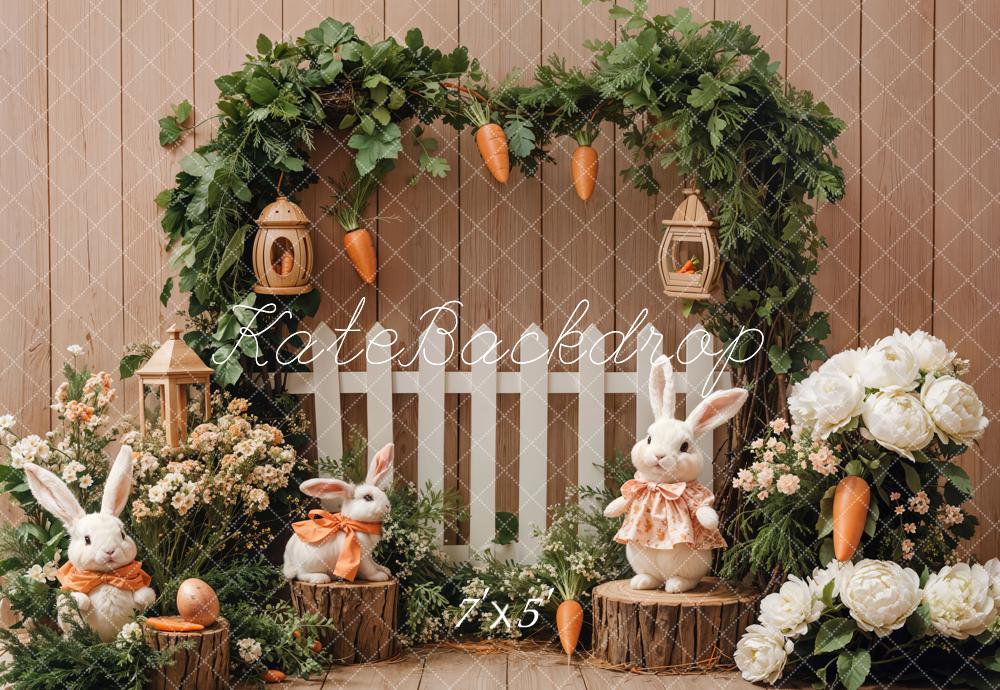 Kate Easter Bunny Greenery Arch Backdrop Designed by Emetselch - Image 2