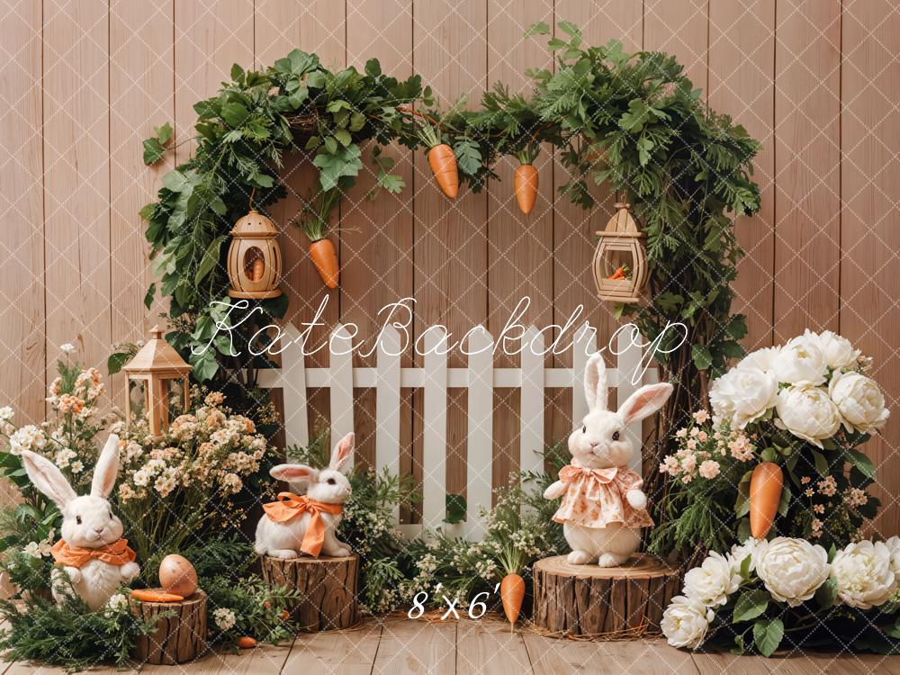 Kate Easter Bunny Greenery Arch Backdrop Designed by Emetselch - Image 4