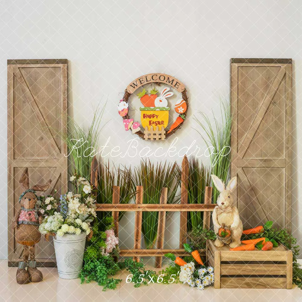 Kate Easter Bunny Greenery Backdrop Designed by Emetselch - Image 2