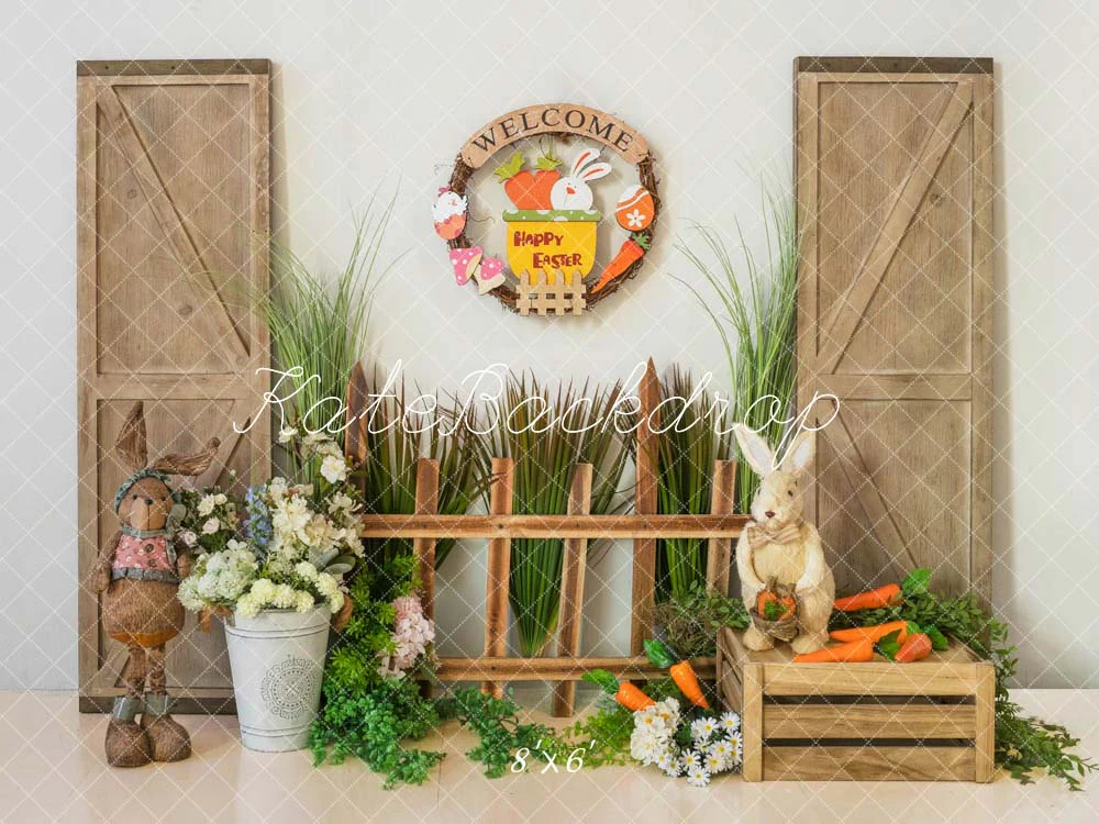 Kate Easter Bunny Greenery Backdrop Designed by Emetselch - Image 3