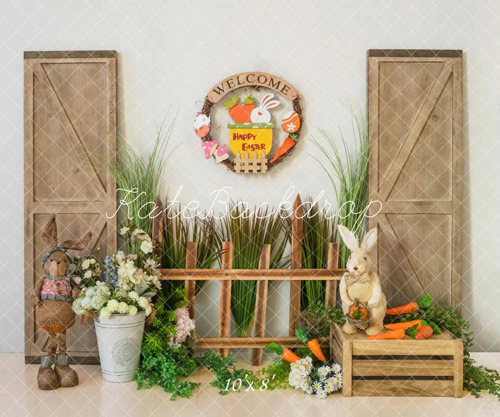 Kate Easter Bunny Greenery Backdrop Designed by Emetselch - Image 4