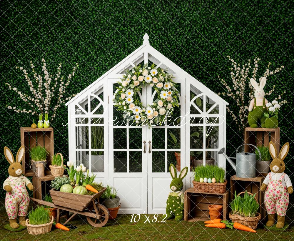 Kate Easter Bunny Greenhouse Carrots Fleece Backdrop Designed by Patty Robert - Image 3