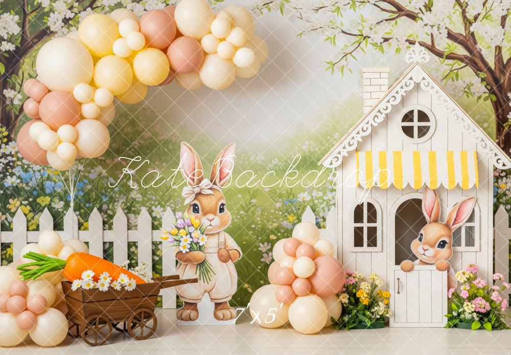 Kate Easter Bunny House Balloons Backdrop Designed by Patty Robert