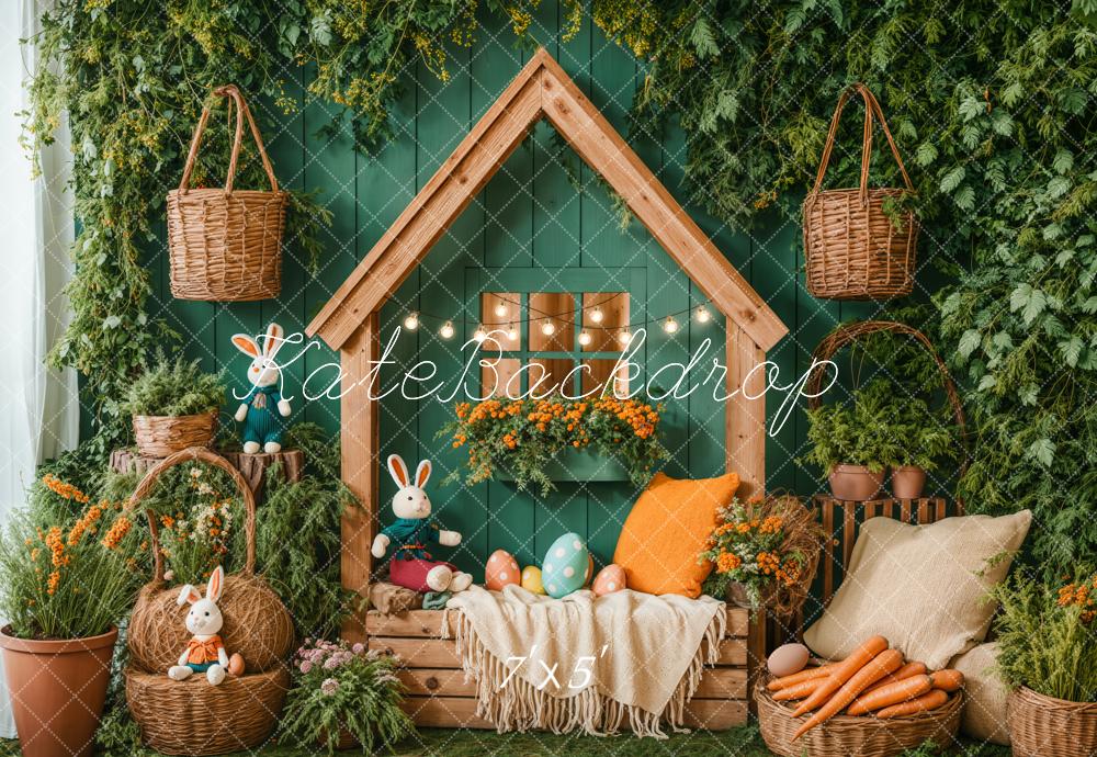 Kate Easter Bunny House Basket Blanket Backdrop Designed by Emetselch - Image 2
