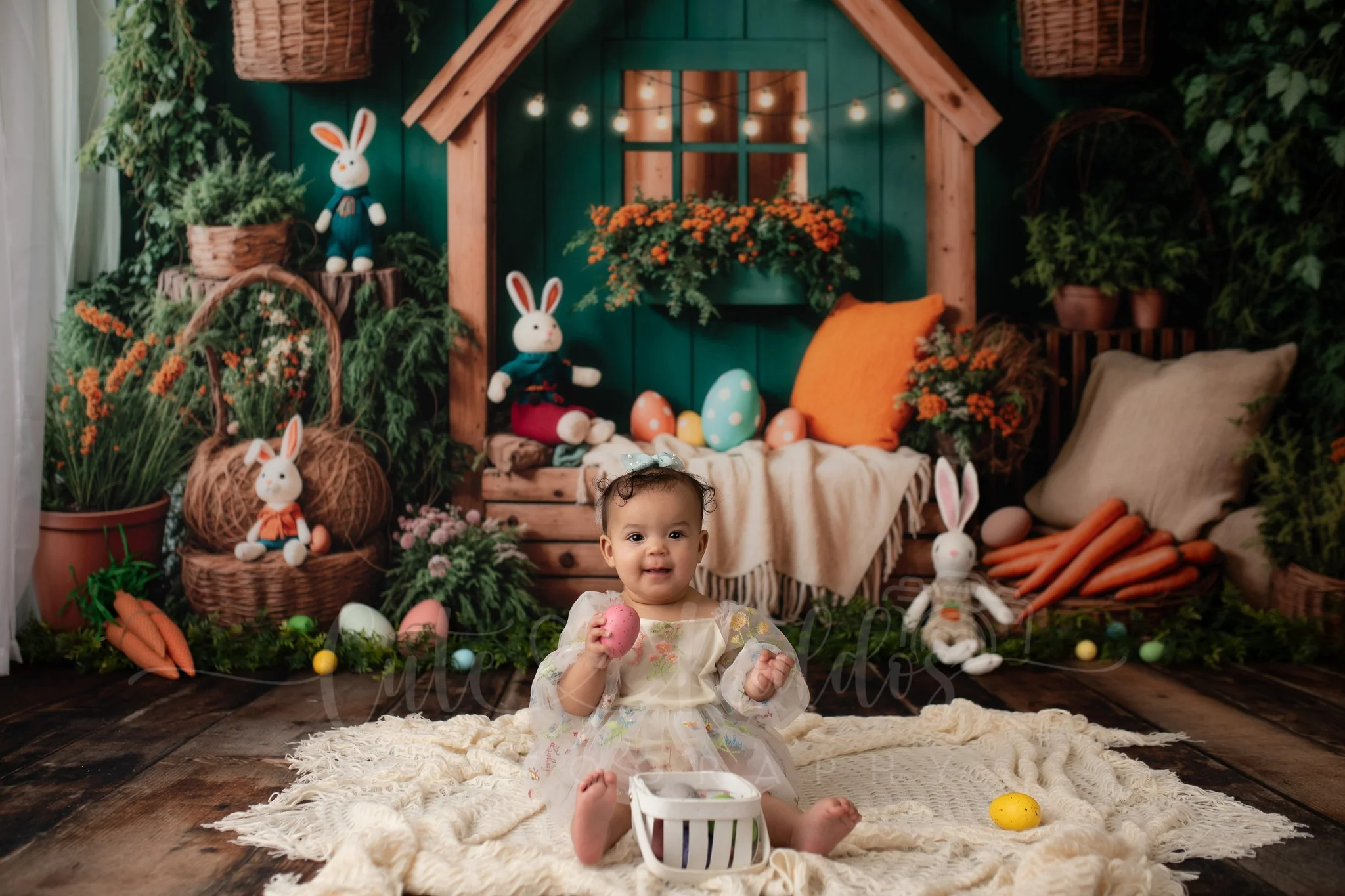 Kate Easter Bunny House Basket Blanket Backdrop Designed by Emetselch - Image 4