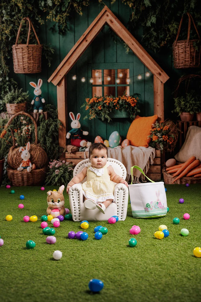 Kate Easter Bunny House Basket Blanket Backdrop Designed by Emetselch - Image 5