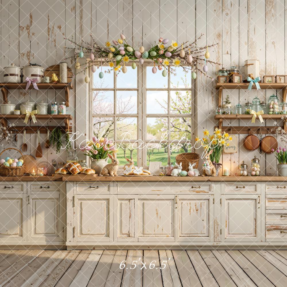 Kate Easter Bunny Kitchen Pastel Eggs Backdrop Designed by Emetselch - Image 2