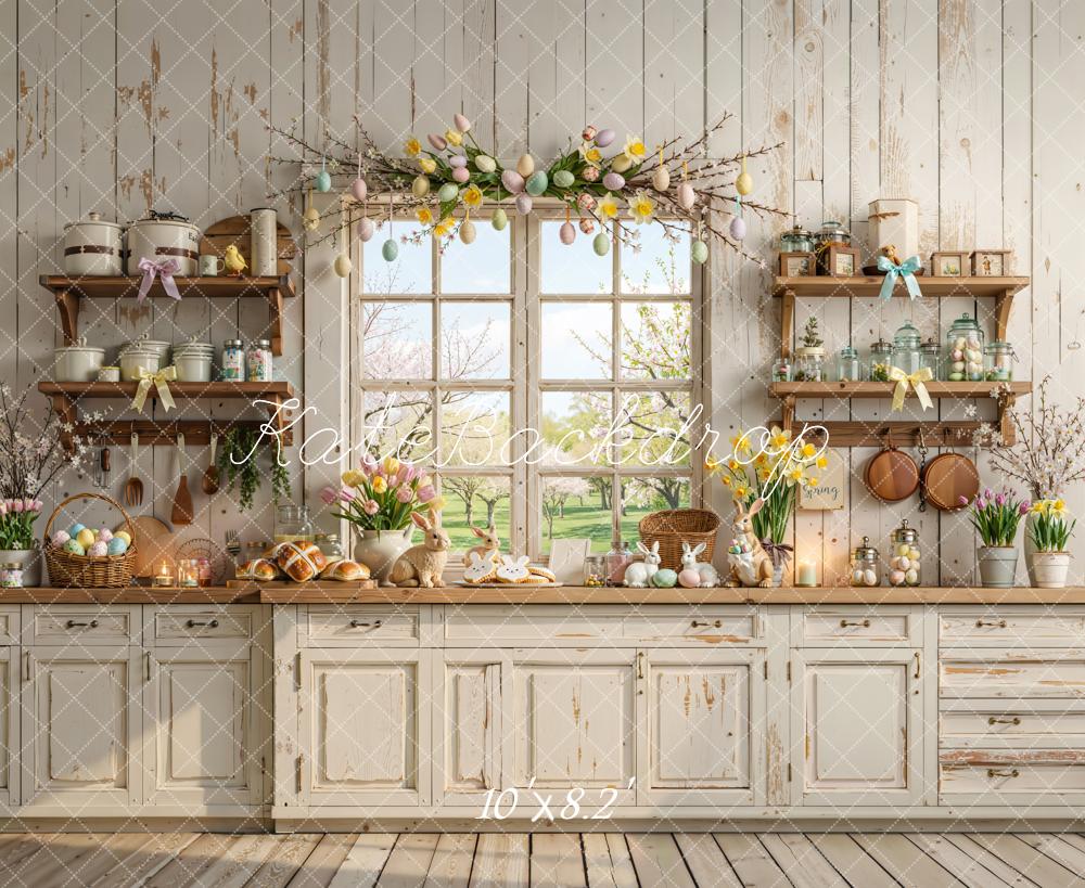 Kate Easter Bunny Kitchen Pastel Eggs Backdrop Designed by Emetselch - Image 6