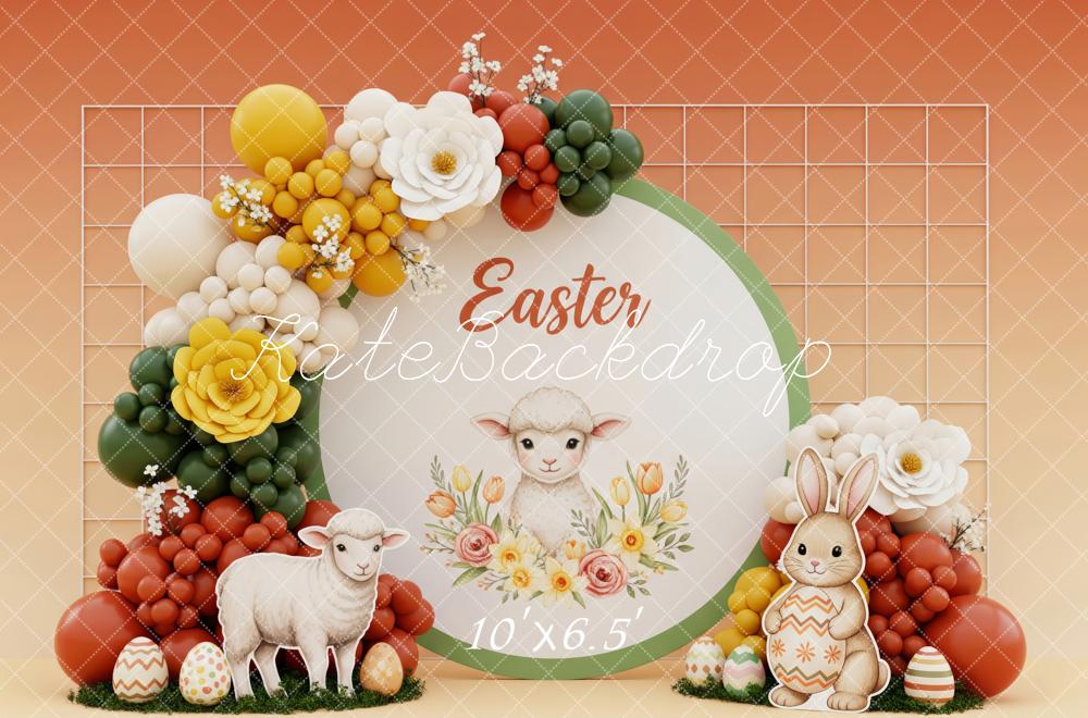 Kate Easter Bunny Lamb Balloons Backdrop Designed by Patty Robert - Image 4