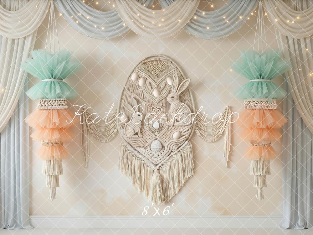 Kate Easter Bunny Macrame Eggs Drapes Backdrop Designed by Mini MakeBelieve - Image 3
