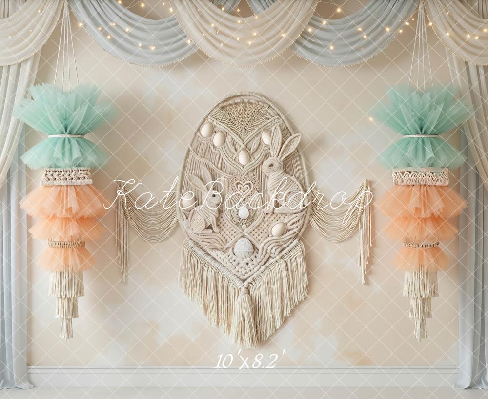 Kate Easter Bunny Macrame Eggs Drapes Backdrop Designed by Mini MakeBelieve - Image 6