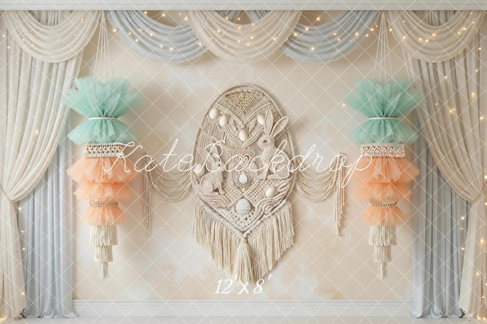 Kate Easter Bunny Macrame Eggs Drapes Backdrop Designed by Mini MakeBelieve - Image 8