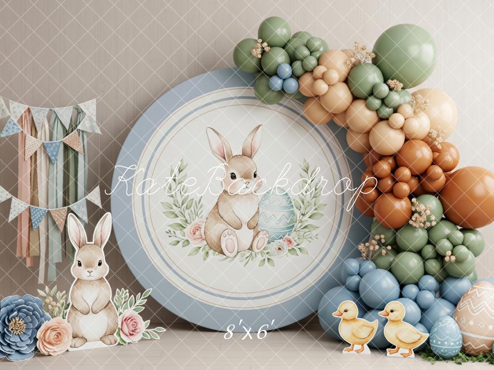 Kate Easter Bunny Pastel Balloons Eggs Backdrop Designed by Patty Robert - Image 3