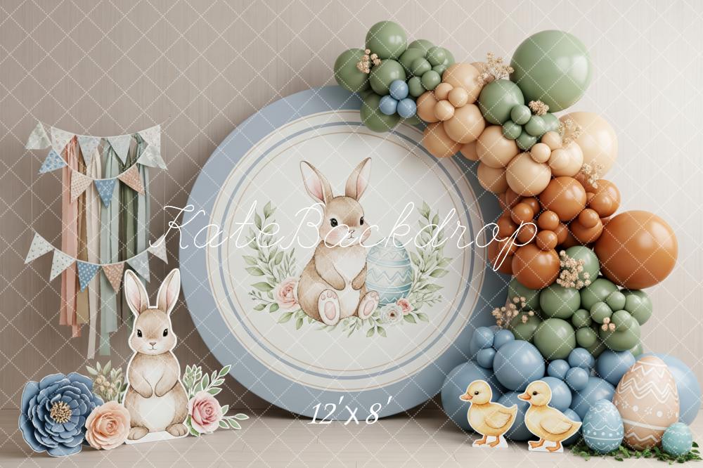 Kate Easter Bunny Pastel Balloons Eggs Backdrop Designed by Patty Robert - Image 8