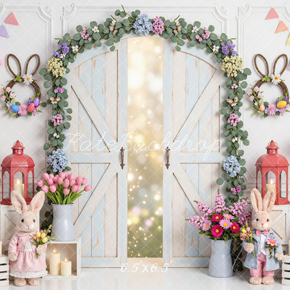 Kate Easter Bunny Pastel Barn Door Backdrop Designed by Mini MakeBelieve - Image 2