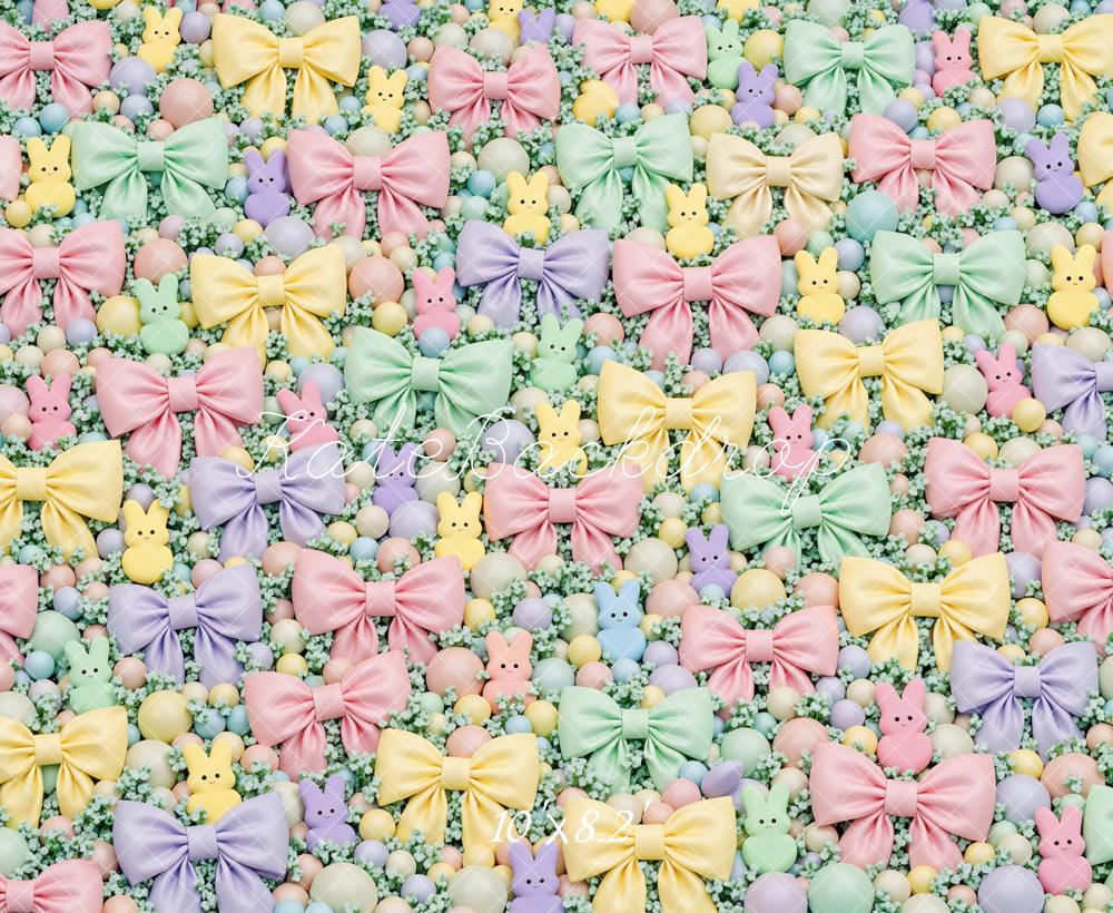 Kate Easter Bunny Pastel Bows Pattern Backdrop Designed by Mini MakeBelieve - Image 6