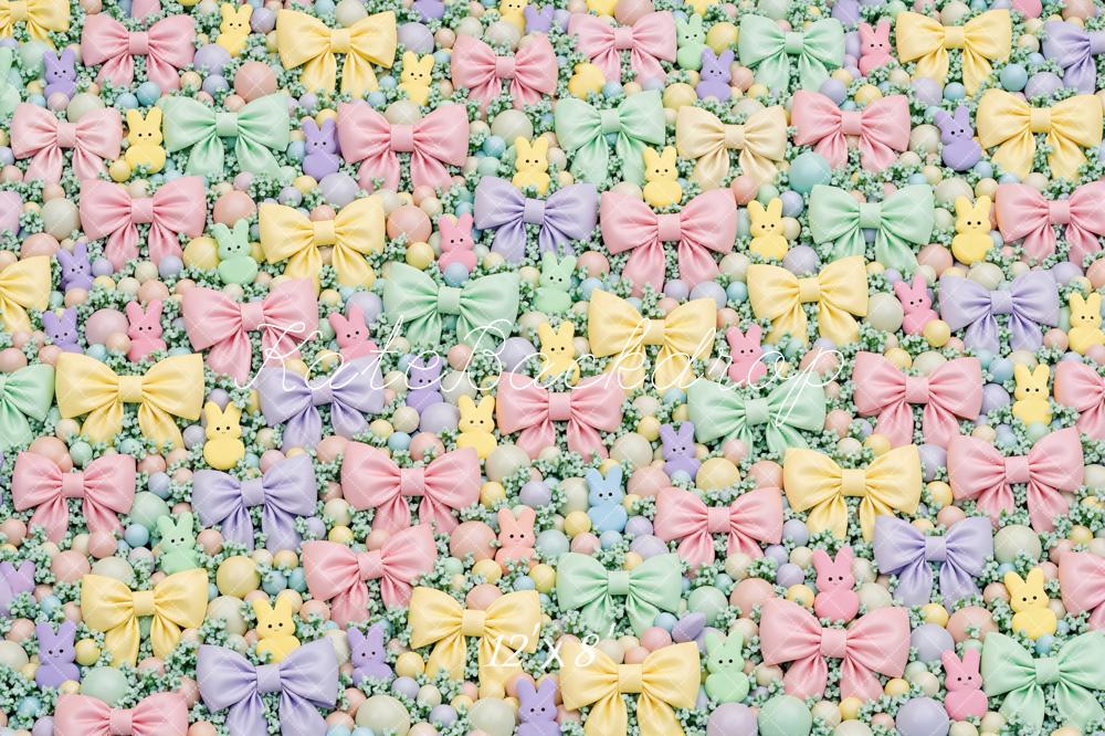 Kate Easter Bunny Pastel Bows Pattern Backdrop Designed by Mini MakeBelieve - Image 8