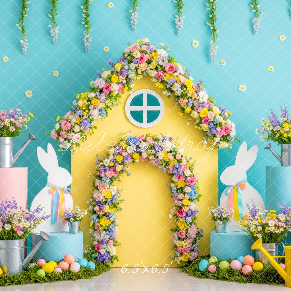 Kate Easter Bunny Pastel Eggs Blue Backdrop Designed by Patty Robert - Image 2