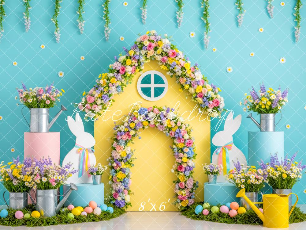 Kate Easter Bunny Pastel Eggs Blue Backdrop Designed by Patty Robert - Image 3