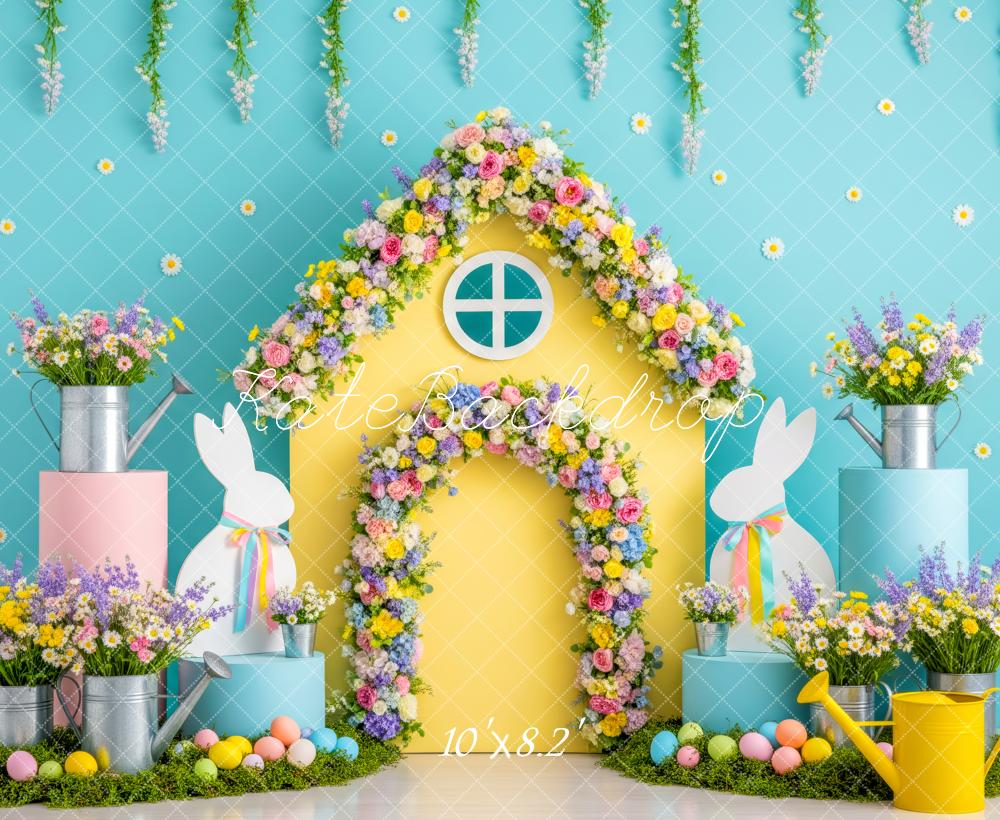 Kate Easter Bunny Pastel Eggs Blue Backdrop Designed by Patty Robert - Image 6