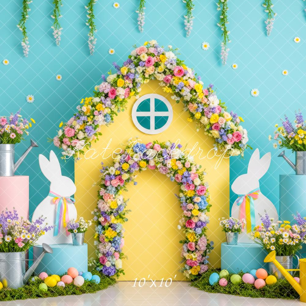 Kate Easter Bunny Pastel Eggs Blue Backdrop Designed by Patty Robert - Image 7