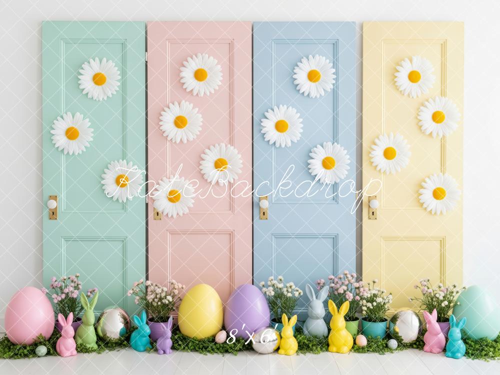 Kate Easter Bunny Pastel Eggs Doors Backdrop Designed by Patty Robert - Image 3