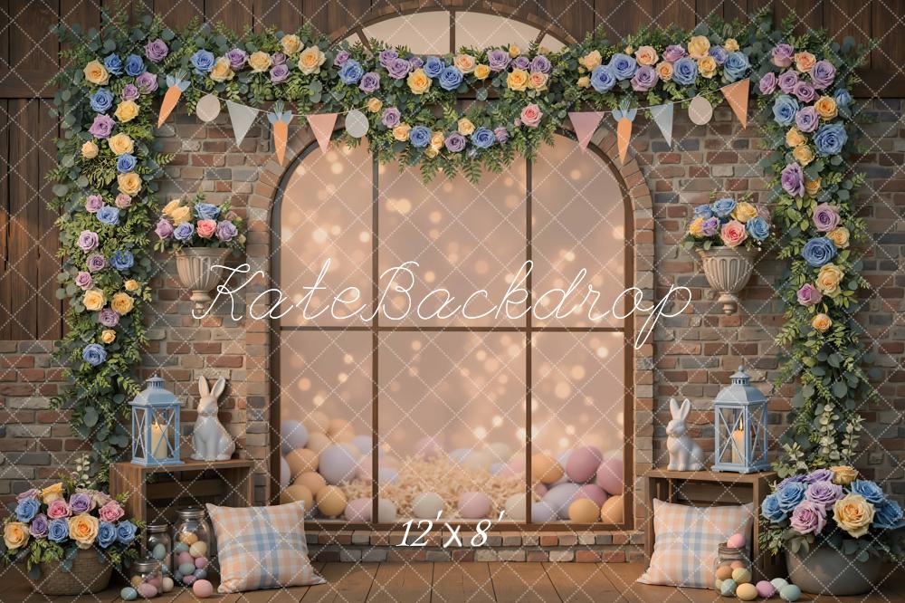 Kate Easter Bunny Pastel Eggs Floral Garland Backdrop Designed by Mini MakeBelieve - Image 8