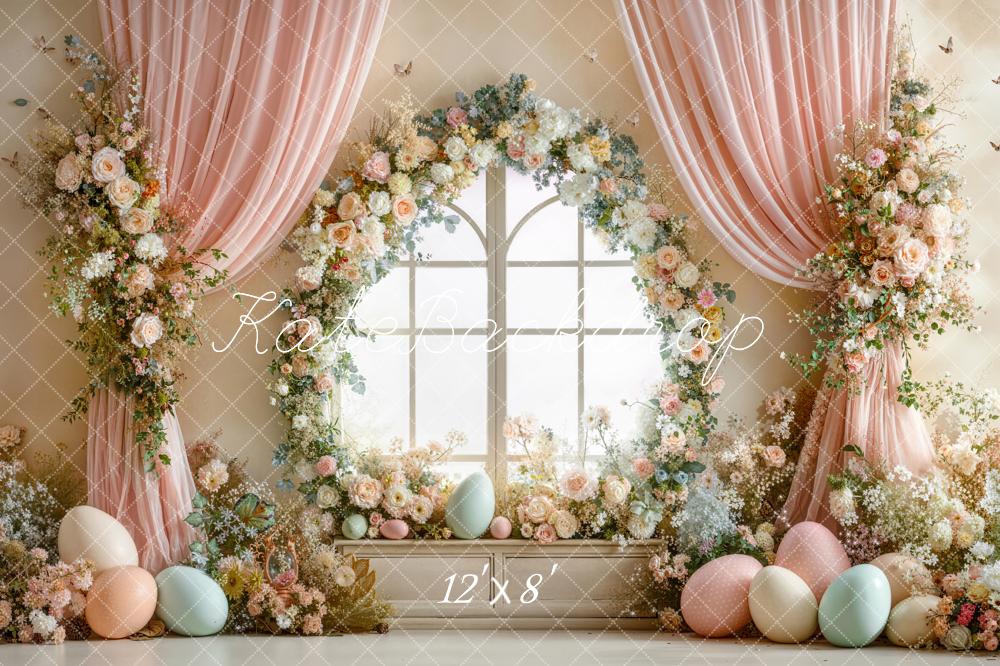 Kate Easter Bunny Garland Eggs Window Fleece Backdrop Designed by Emstselch - Image 4