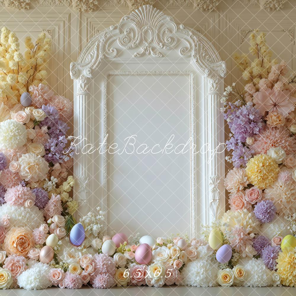 Kate Easter Bunny Pastel Floral Ornate Frame Backdrop Designed by Mini MakeBelieve - Image 2
