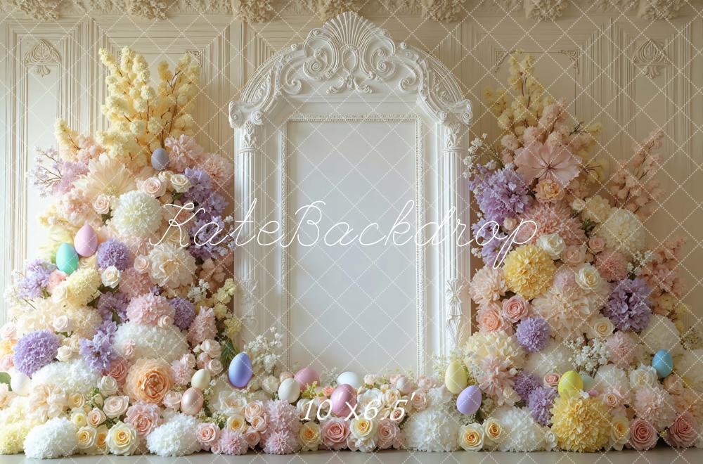 Kate Easter Bunny Pastel Floral Ornate Frame Backdrop Designed by Mini MakeBelieve - Image 4
