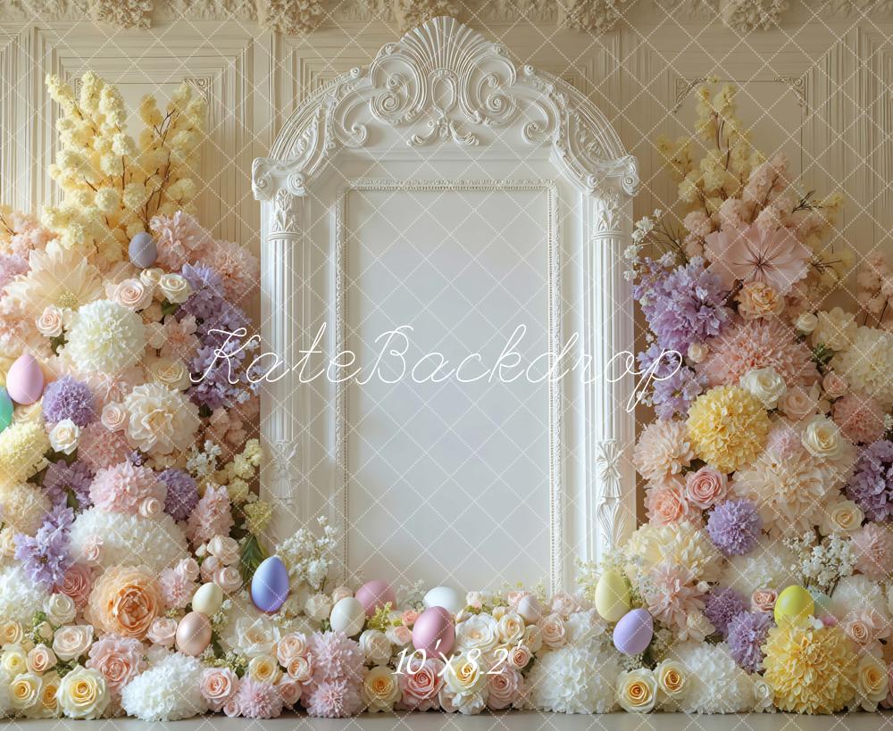 Kate Easter Bunny Pastel Floral Ornate Frame Backdrop Designed by Mini MakeBelieve - Image 6