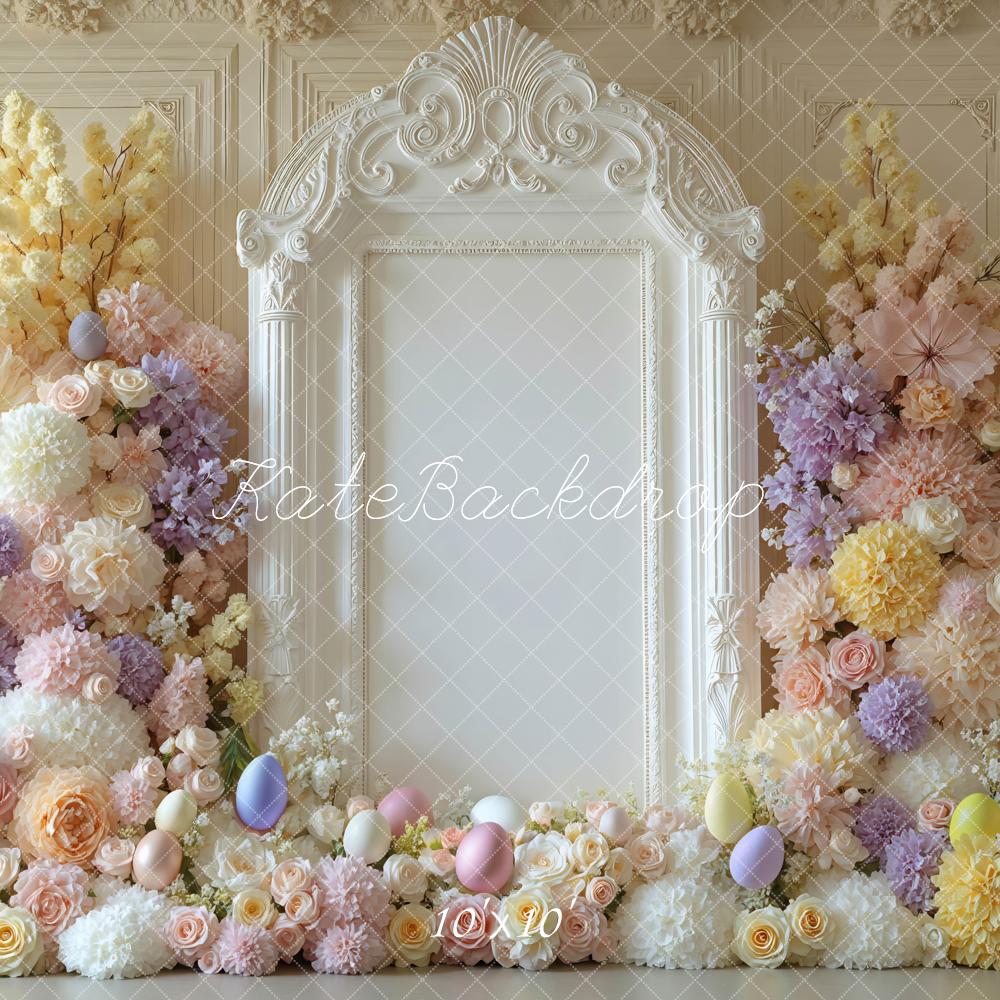 Kate Easter Bunny Pastel Floral Ornate Frame Backdrop Designed by Mini MakeBelieve - Image 7
