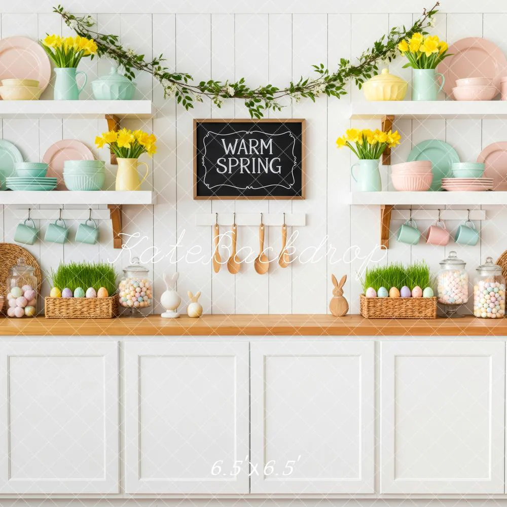 Kate Easter Bunny Pastel Kitchen Spring Backdrop Designed by Patty Robert - Image 2