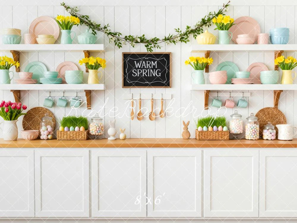 Kate Easter Bunny Pastel Kitchen Spring Backdrop Designed by Patty Robert - Image 3