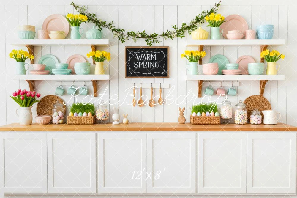 Kate Easter Bunny Pastel Kitchen Spring Backdrop Designed by Patty Robert - Image 8