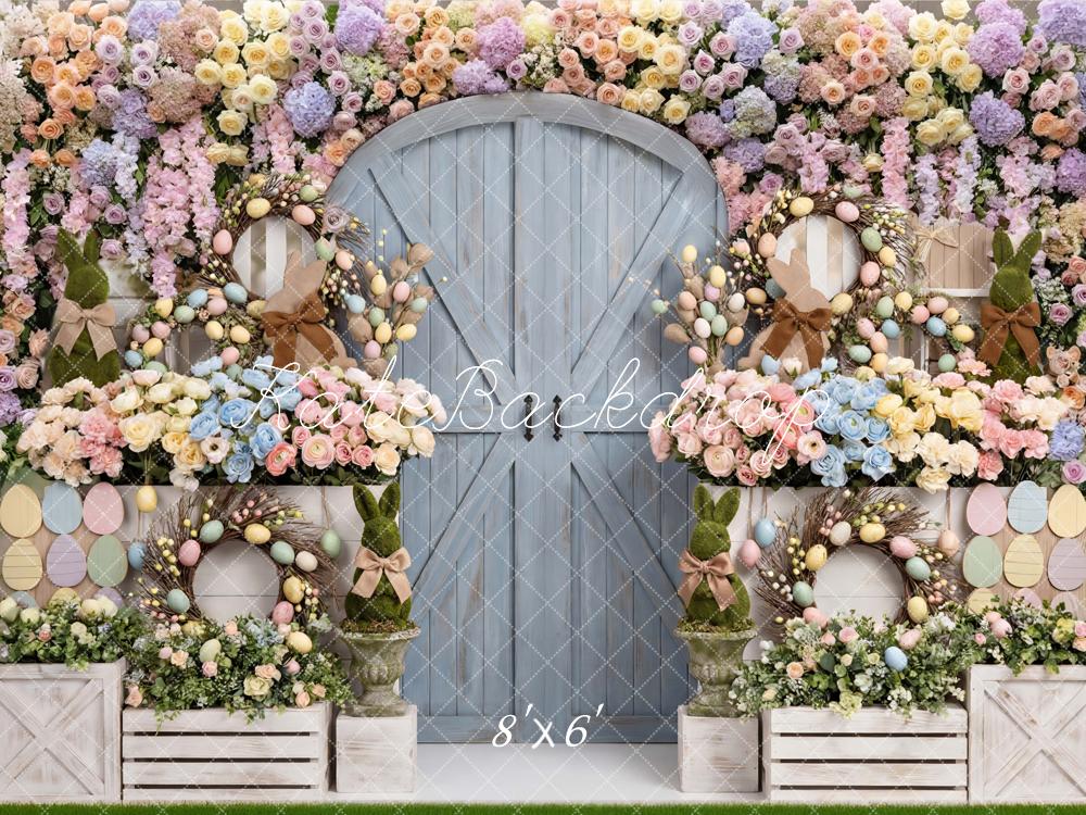 Kate Easter Bunny Pastel Wreath Backdrop Designed by Mini MakeBelieve - Image 3