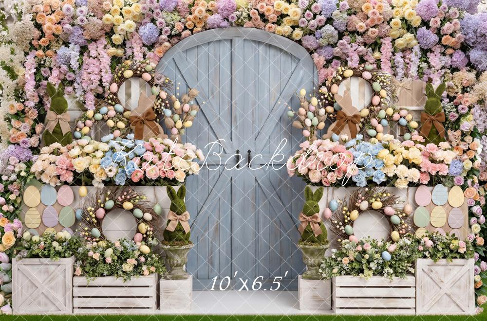 Kate Easter Bunny Pastel Wreath Backdrop Designed by Mini MakeBelieve - Image 4