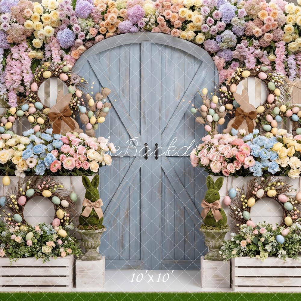 Kate Easter Bunny Pastel Wreath Backdrop Designed by Mini MakeBelieve - Image 7