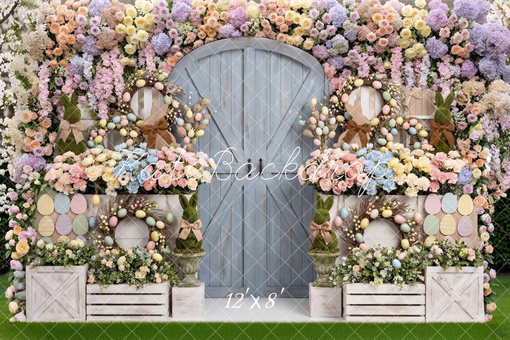 Kate Easter Bunny Pastel Wreath Backdrop Designed by Mini MakeBelieve - Image 8