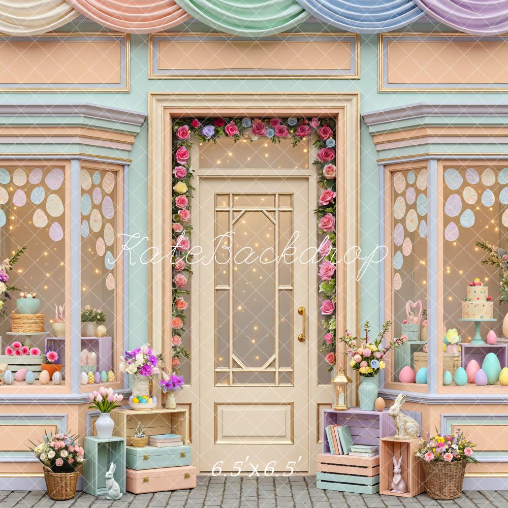 Kate Easter Bunny Shop Window Pastel Eggs Backdrop Designed by Mini MakeBelieve - Image 2