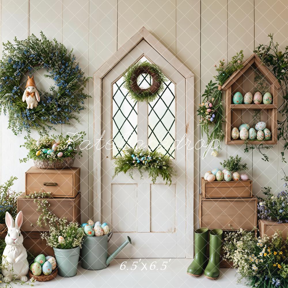 Kate Easter Bunny Spring White Door Backdrop Designed by Emetselch - Image 5