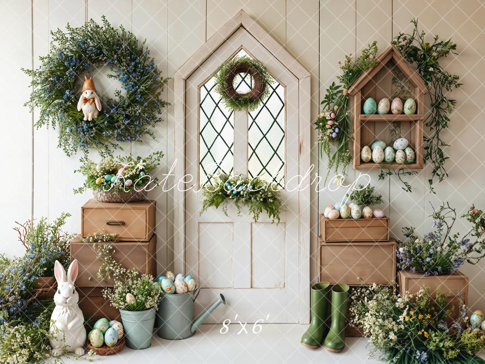 Kate Easter Bunny Spring White Door Backdrop Designed by Emetselch - Image 6