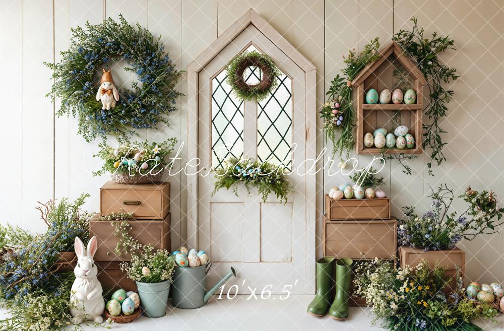 Kate Easter Bunny Spring White Door Backdrop Designed by Emetselch - Image 7