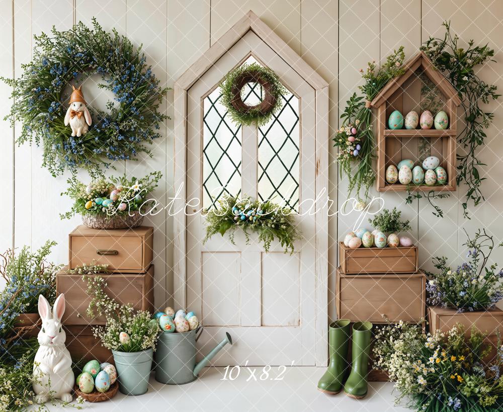 Kate Easter Bunny Spring White Door Backdrop Designed by Emetselch - Image 8