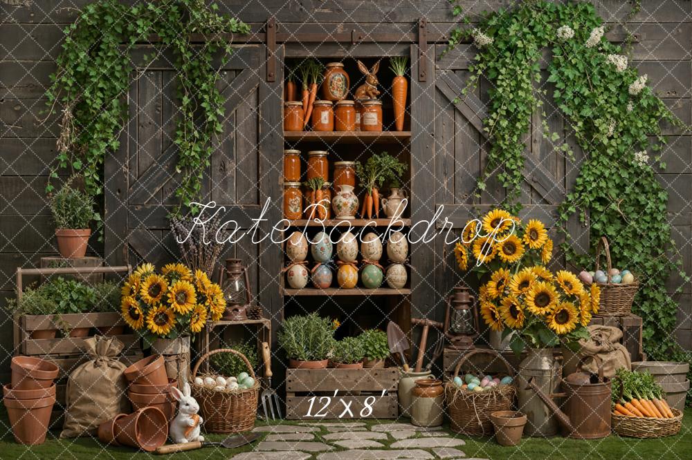 Kate Easter Bunny Sunflowers Wooden Cabinet Backdrop Designed by Emetselch - Image 8