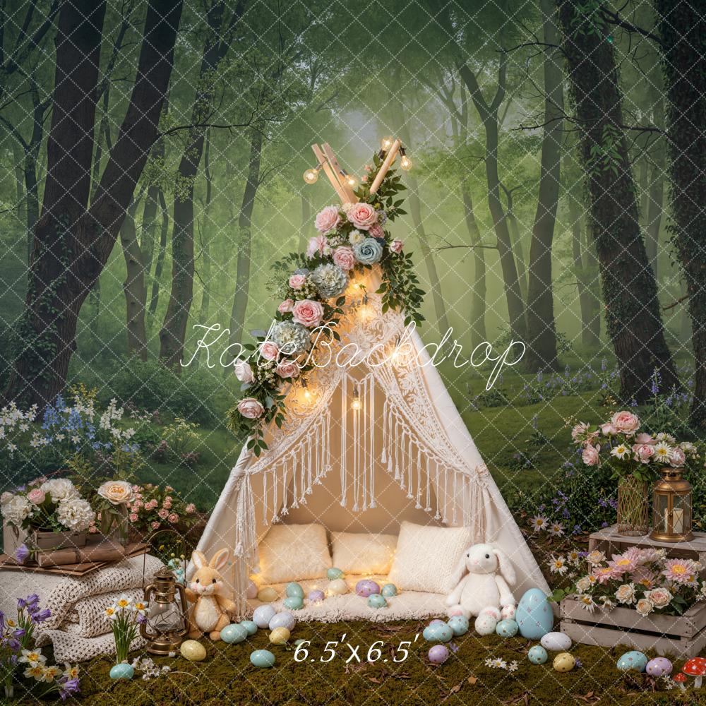 Kate Easter Bunny Tent Eggs Forest Backdrop Designed by Emetselch - Image 2