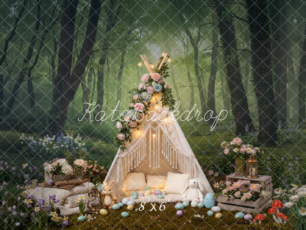 Kate Easter Bunny Tent Eggs Forest Backdrop Designed by Emetselch - Image 3