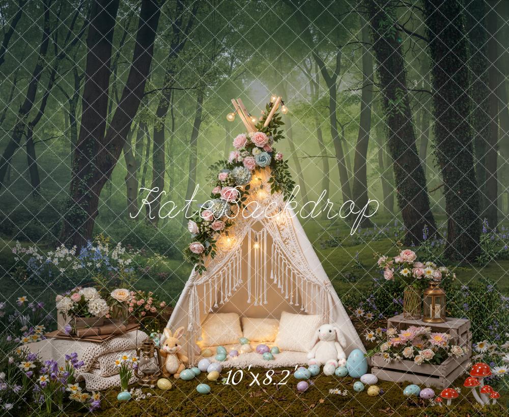 Kate Easter Bunny Tent Eggs Forest Backdrop Designed by Emetselch - Image 6