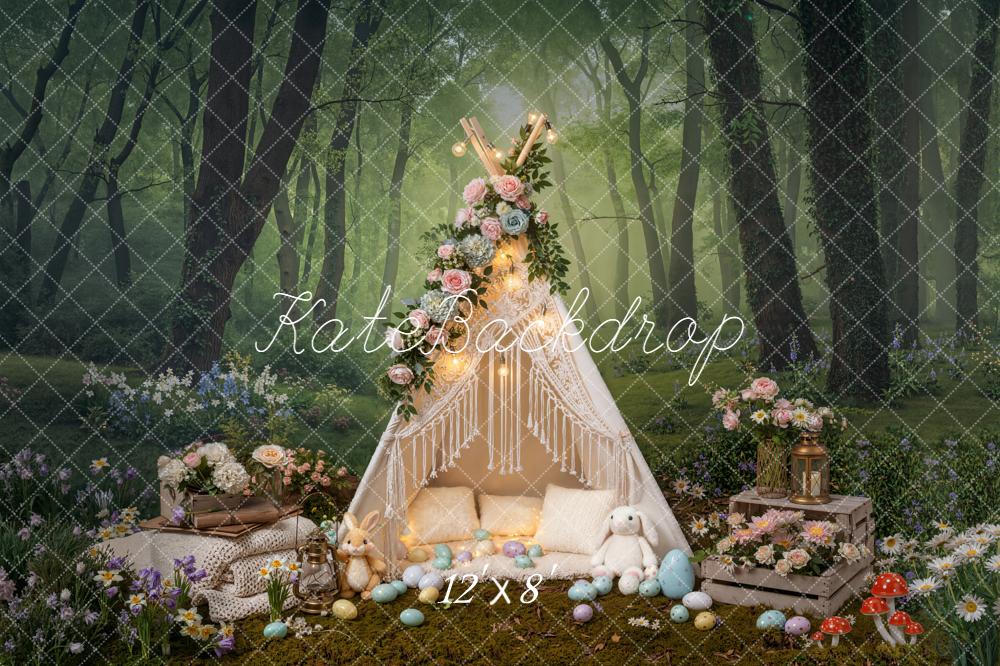 Kate Easter Bunny Tent Eggs Forest Backdrop Designed by Emetselch - Image 8